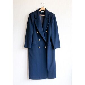 JG Hook vtg heavy navy wool long coat jacket size M